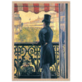 MAN ON A BALCONY BOULEVARD HAUSSMANN 1880 by Gustave Caillebotte — Framed art print at Zephyeer