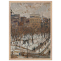 SQUARE IN PARIS SNOWY WEATHER by Gustave Caillebotte — Framed art print at Zephyeer