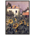 SUNFLOWERS IN THE GARDEN AT PETIT GENNEVILLIERS by Gustave Caillebotte — Framed art print at Zephyeer