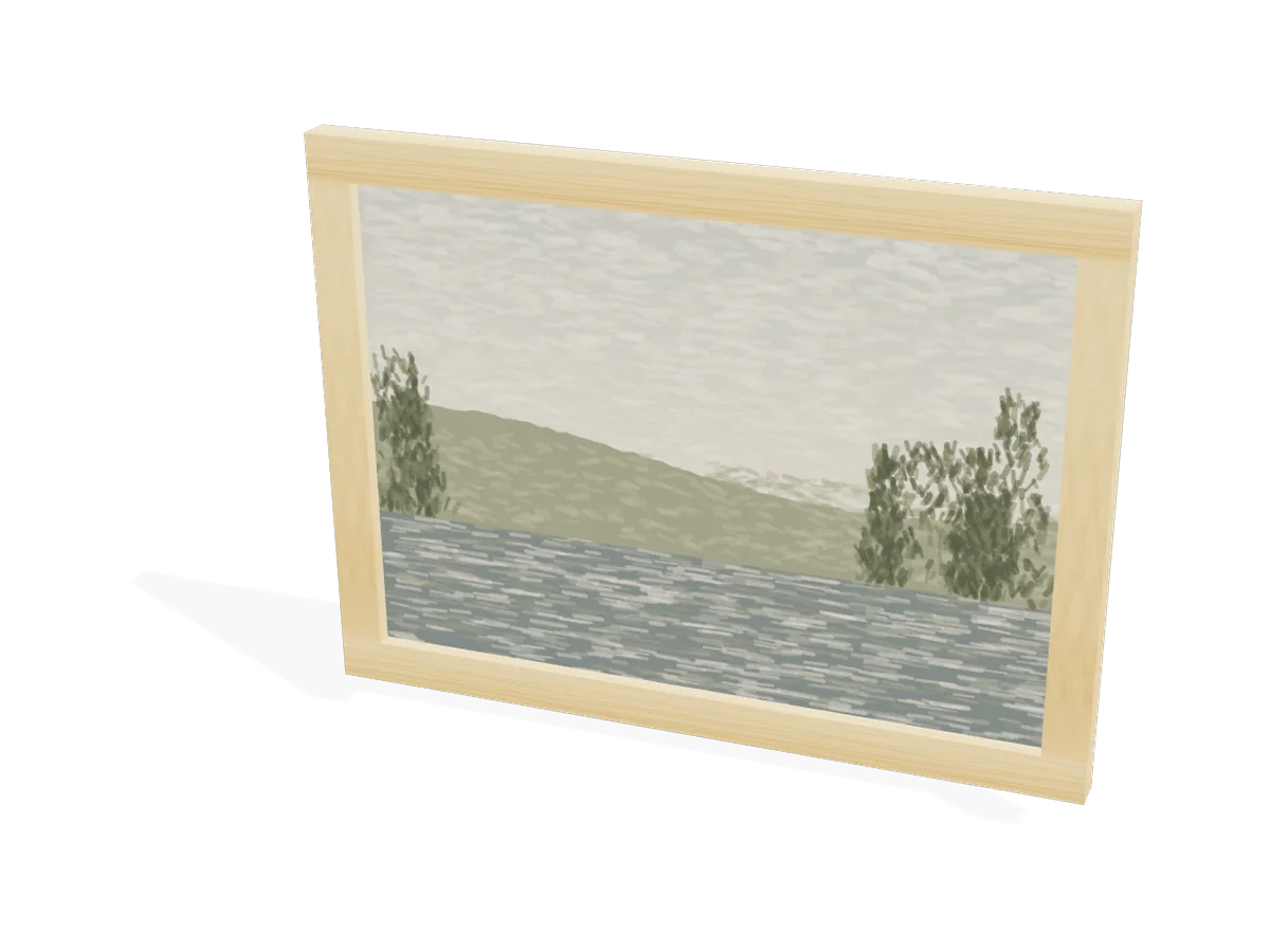 Framed poster, mounted in a wooden frame and ready to hang