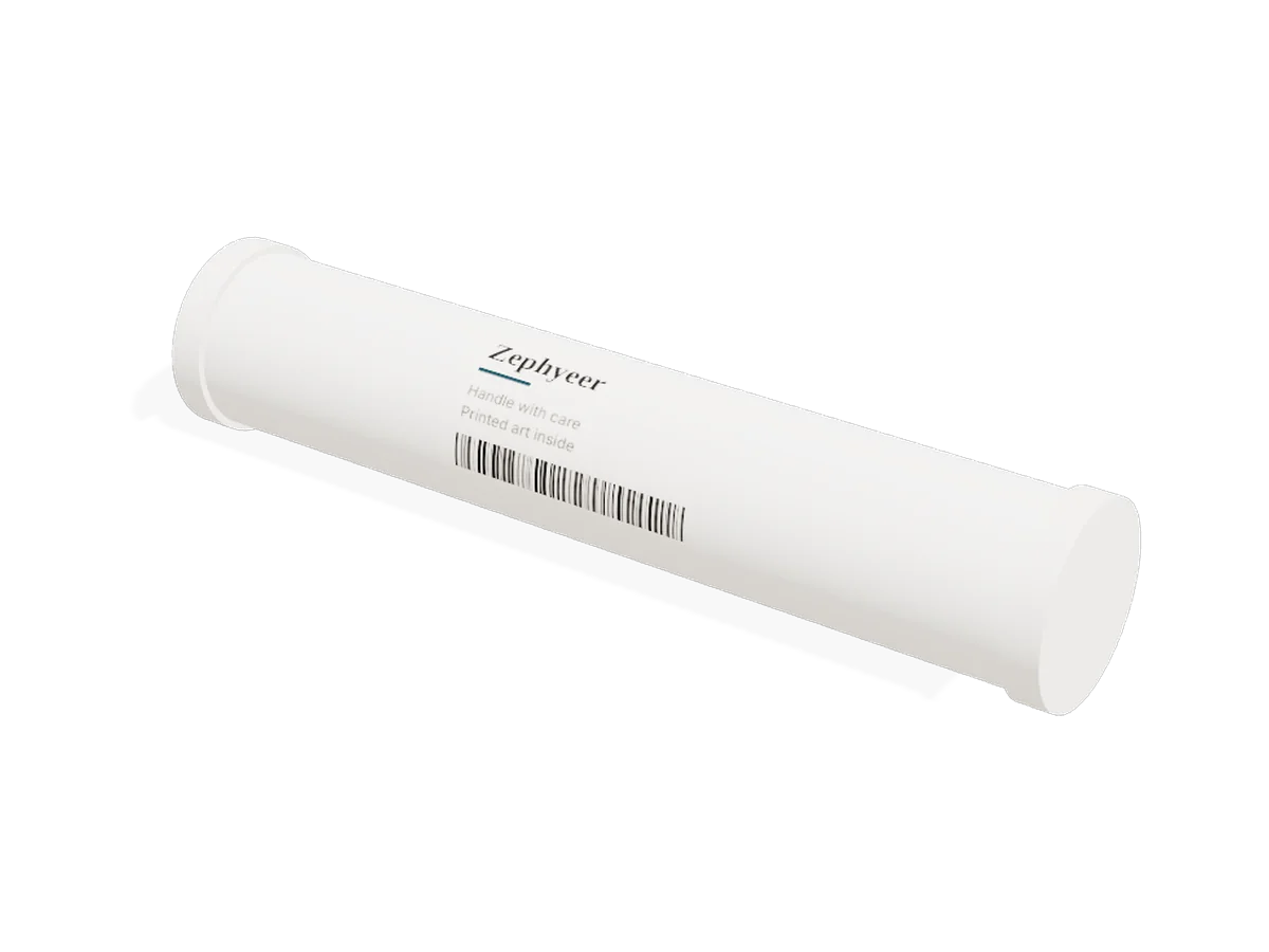 Standard cardboard poster tube with end caps