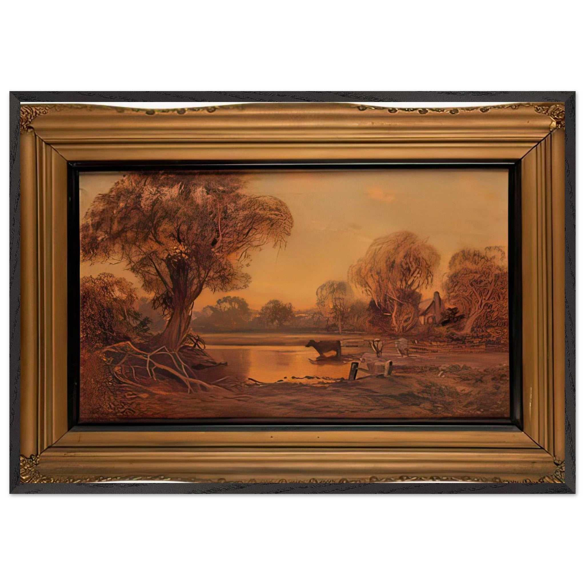 Landscape by George Hyde Pownall — Framed art print at Zephyeer