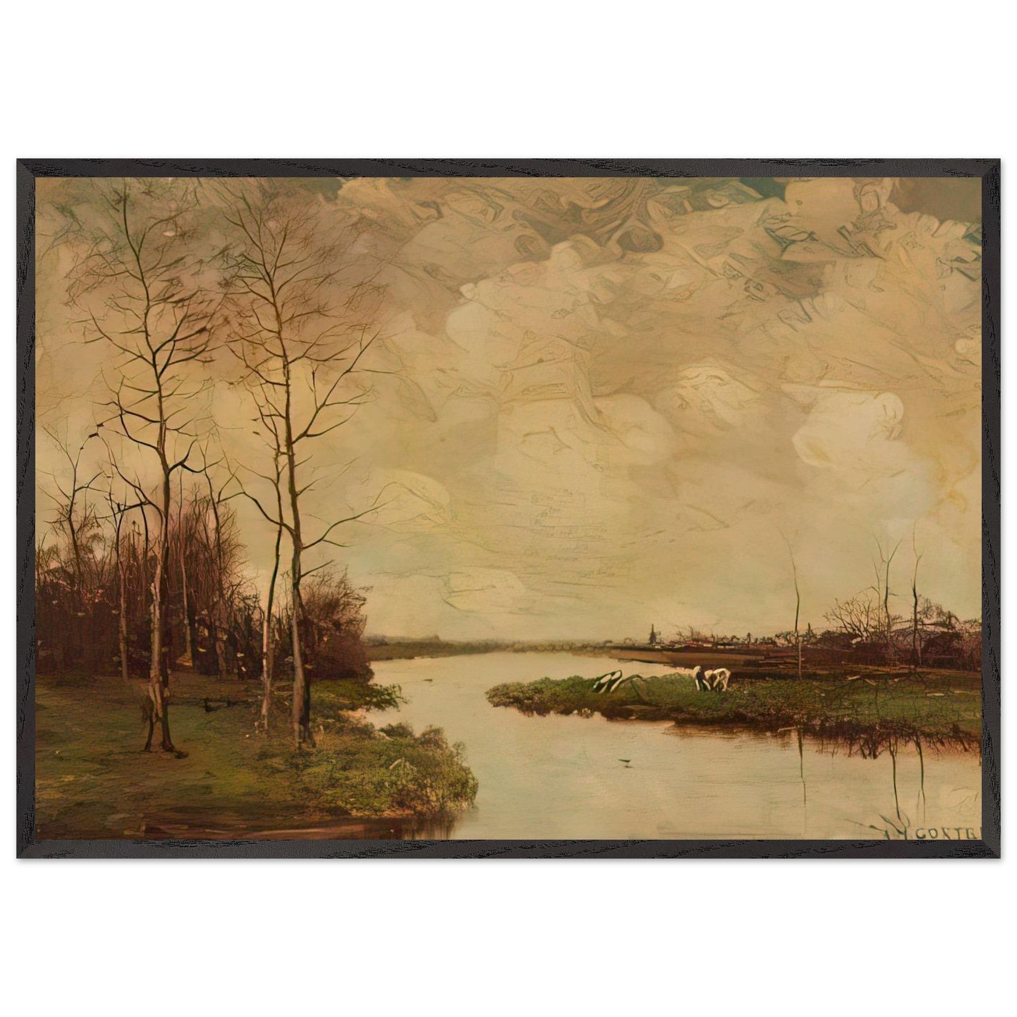 Charming Little Landscape by Arnold Marc Gorter — Framed art print at Zephyeer