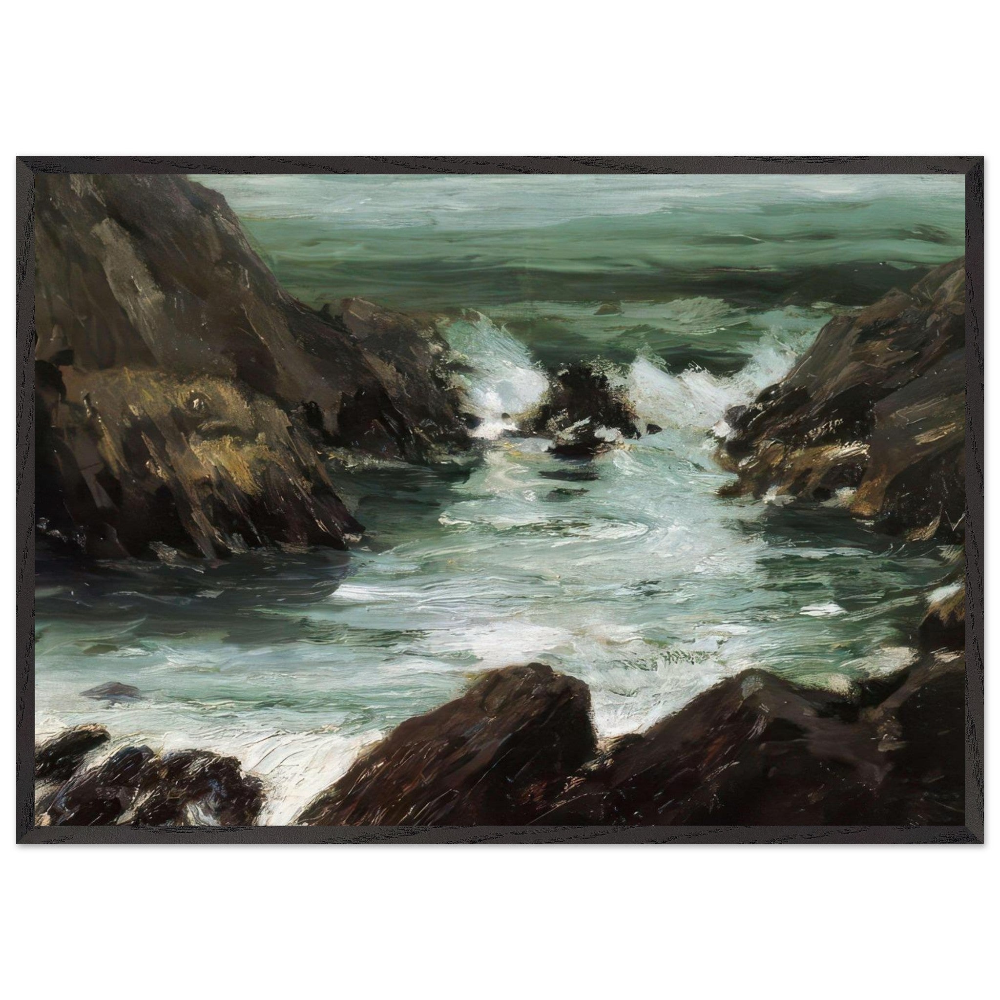 Marine with Rocks by Robert Henri — Framed art print at Zephyeer