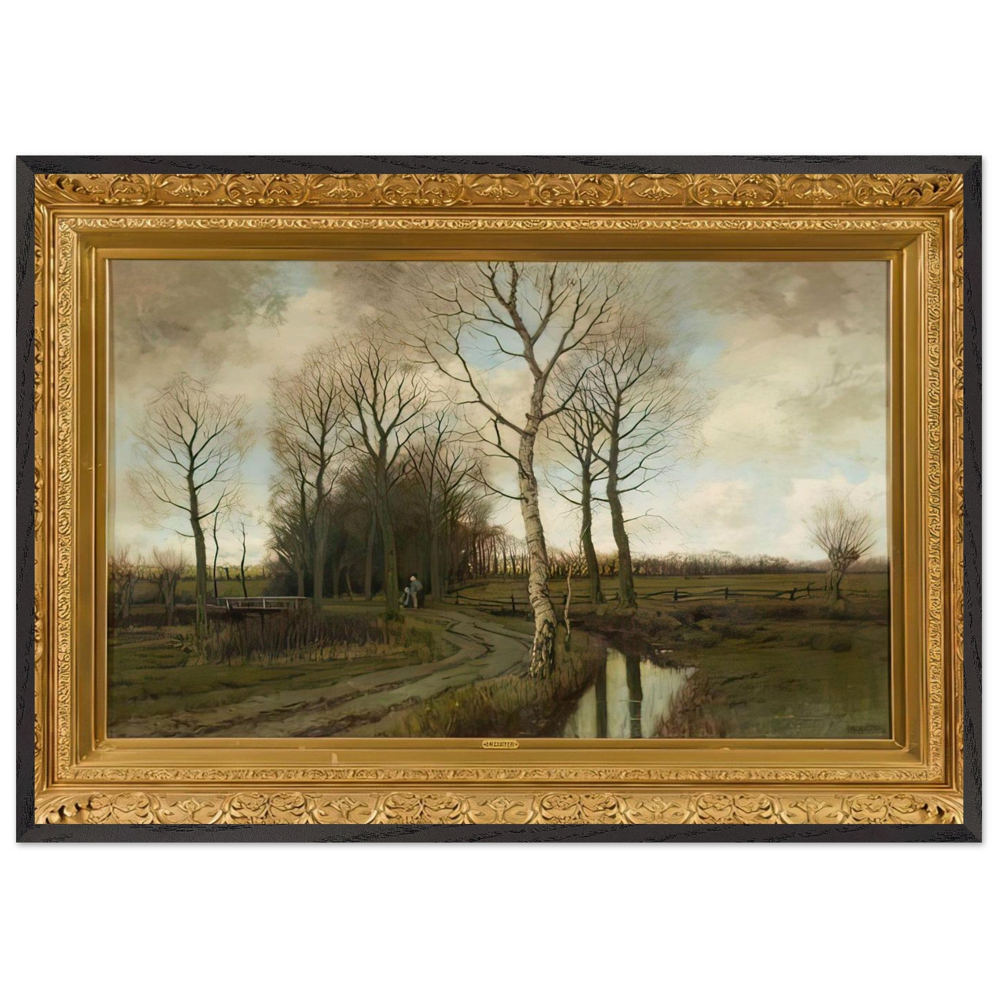 Autumn Landscape with a Stream by Arnold Marc Gorter — Framed art print at Zephyeer