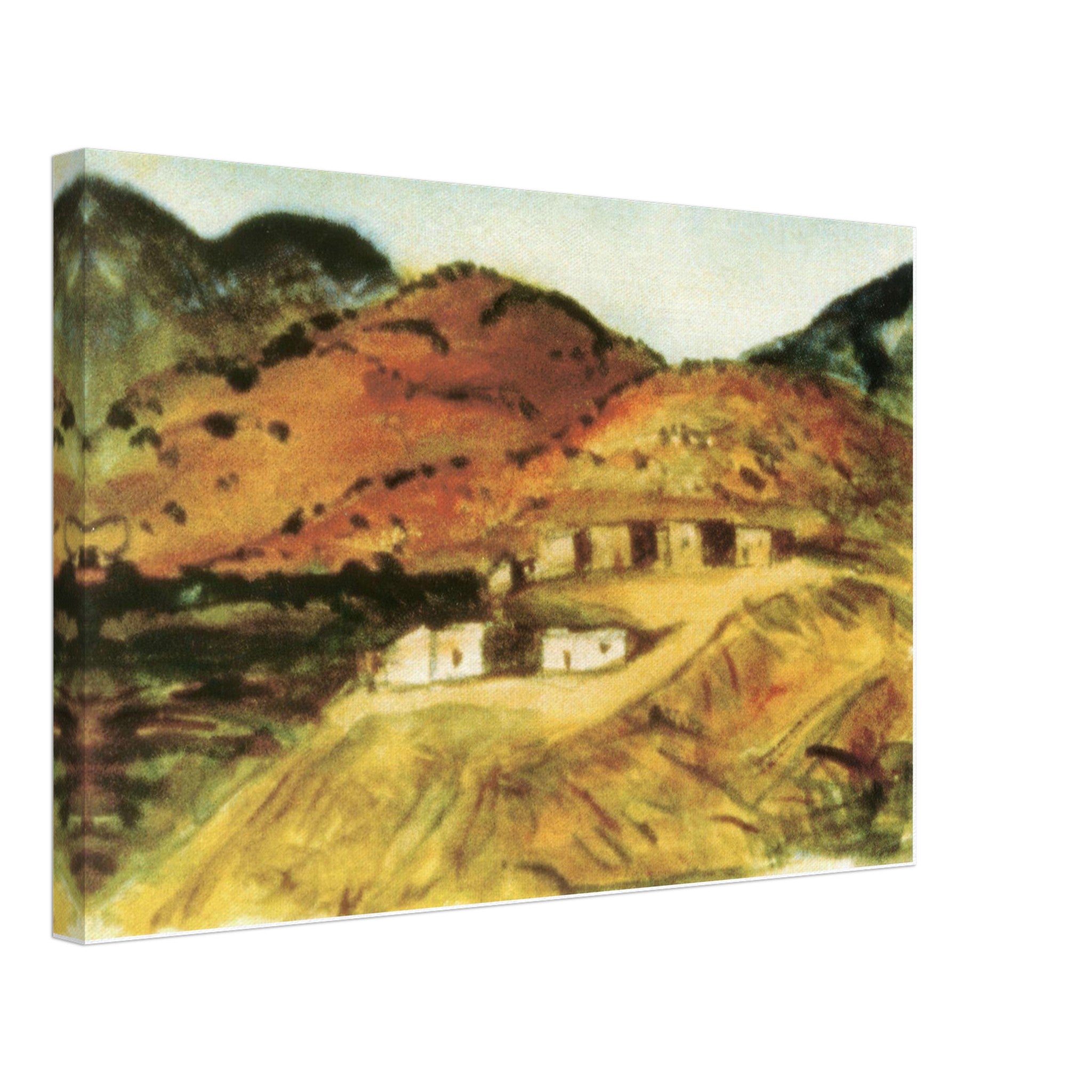 Adobe Houses New Mexico by Robert Henri — Framed art print at Zephyeer