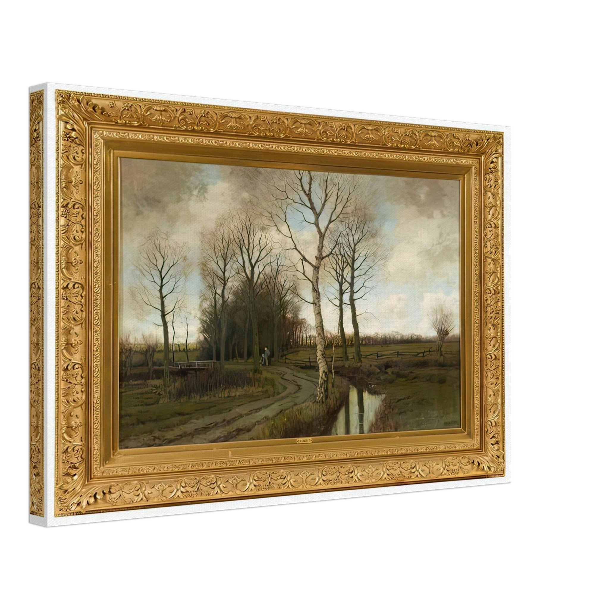 Autumn Landscape with a Stream by Arnold Marc Gorter — Framed art print at Zephyeer