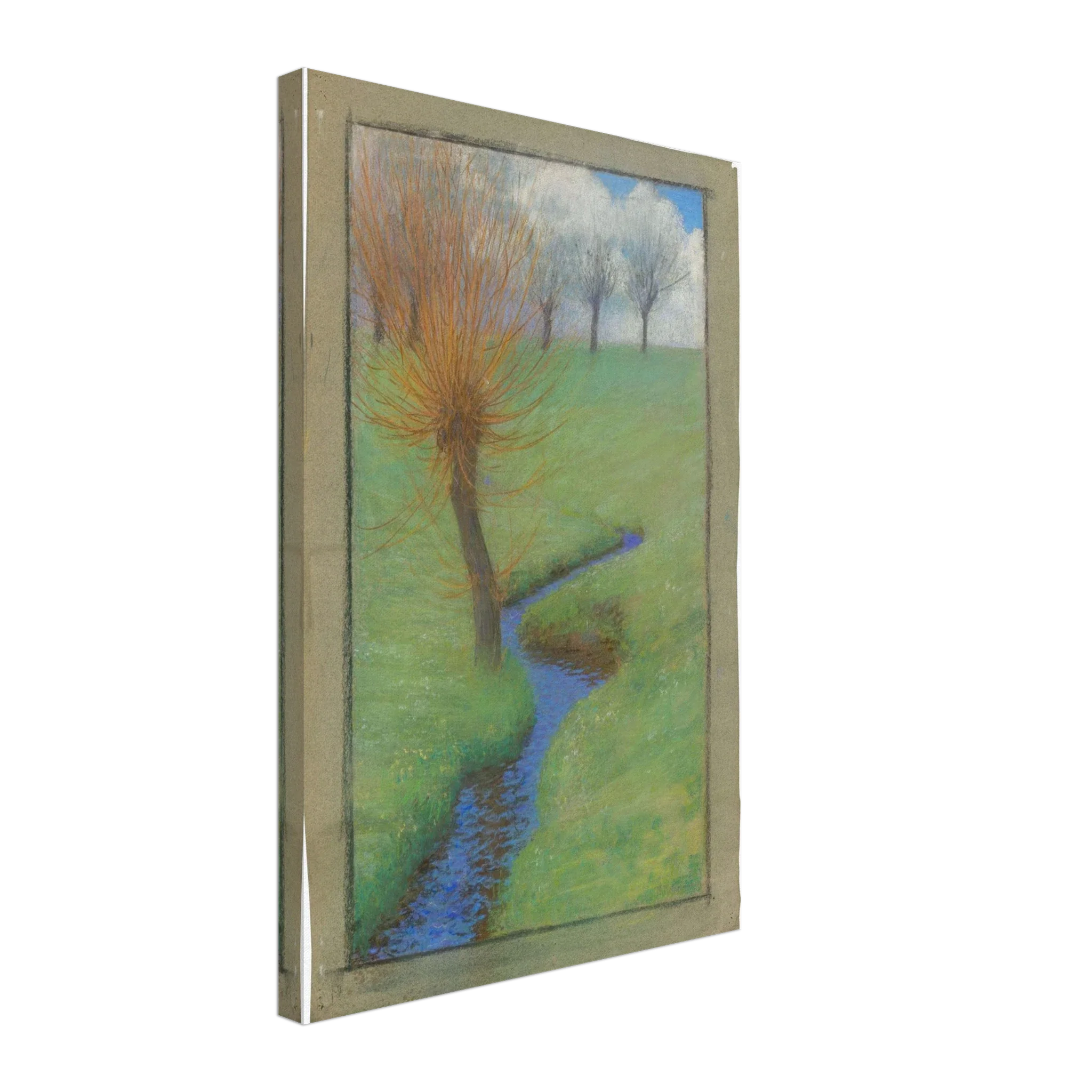 Meadow with Willow by a Stream by Max Pietschmann — Framed art print at Zephyeer