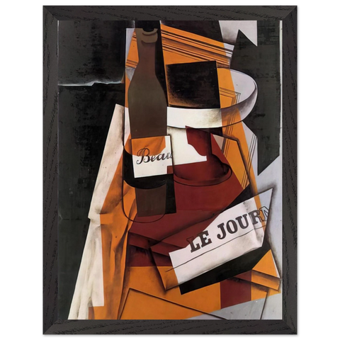 BOTTLE NEWSPAPER AND FRUIT BOWL 1915 by Juan Gris — Framed art print at Zephyeer