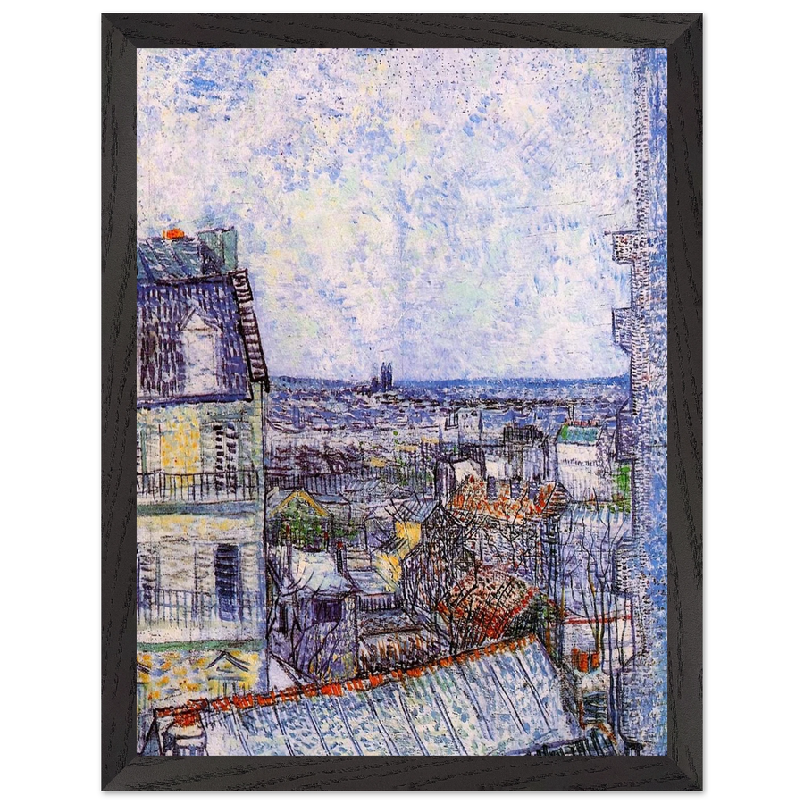 View from Vincent's room in the Rue Lepic by Vincent van Gogh — Framed art print at Zephyeer