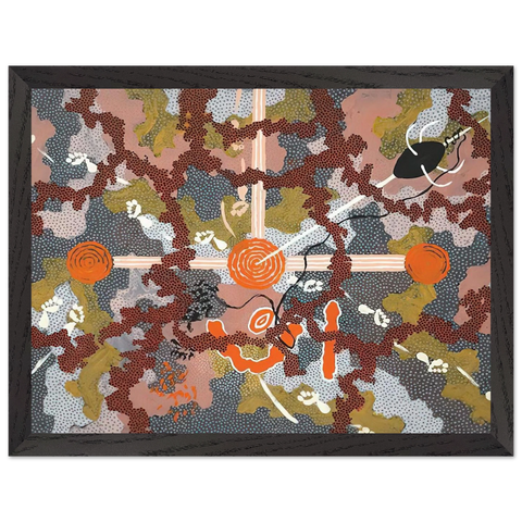 Ngarlu Love Story - 1993 by Clifford Possum Tjapaltjarri — Framed art print at Zephyeer