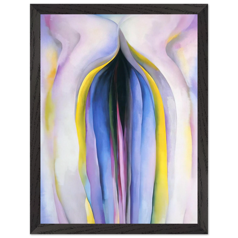 Grey Line With Black, Blue And Yellow by Georgia O'Keeffe — Framed art print at Zephyeer