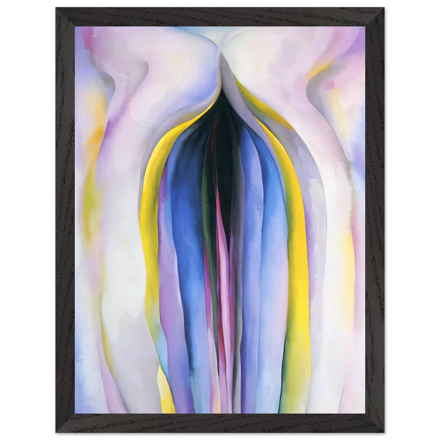 Grey Line With Black, Blue And Yellow by Georgia O'Keeffe — Framed art print at Zephyeer