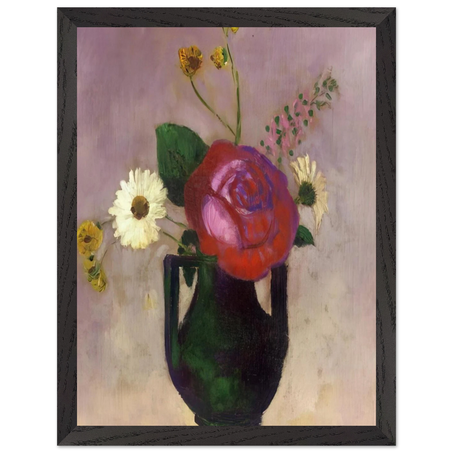 ROSE AND DAISY by Odilon Redon — Framed art print at Zephyeer