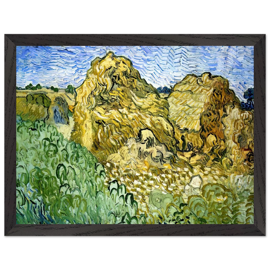 Field with Stacks of Wheat by Vincent van Gogh — Framed art print at Zephyeer