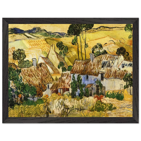 Thatched Houses against a Hill by Vincent van Gogh — Framed art print at Zephyeer