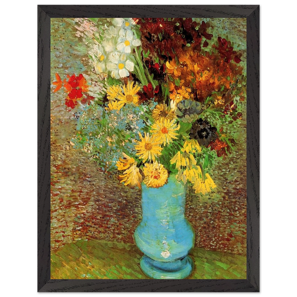 Vase with Daisies and Anemones by Vincent van Gogh — Framed art print at Zephyeer