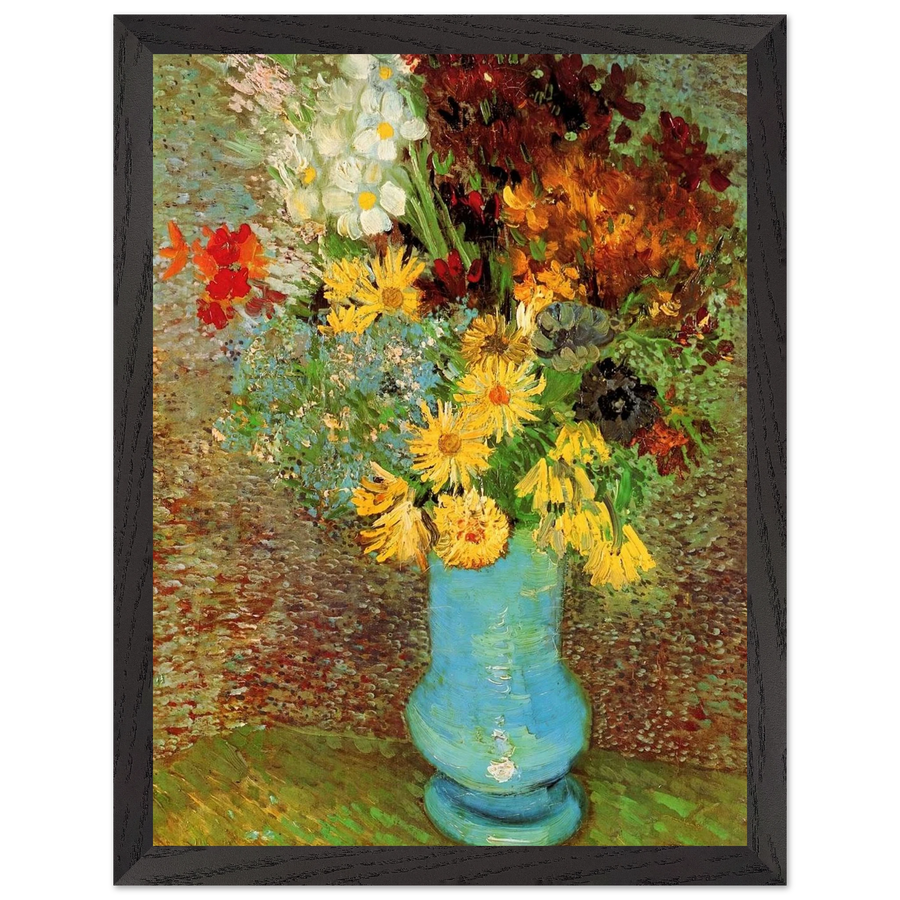 Vase with Daisies and Anemones by Vincent van Gogh — Framed art print at Zephyeer