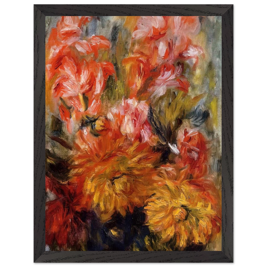 Gladiolas in a Blue Vase by Pierre-Auguste Renoir — Framed art print at Zephyeer