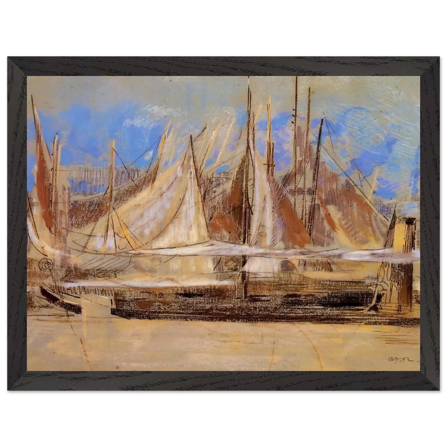 YACHTS AT ROYAN 1902 by Odilon Redon — Framed art print at Zephyeer