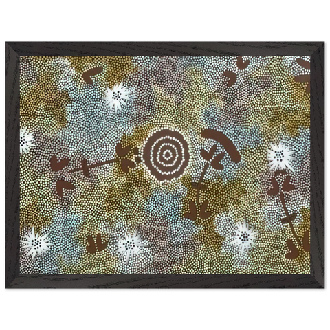 Rock Wallaby Dreaming - 1988 by Clifford Possum Tjapaltjarri — Framed art print at Zephyeer