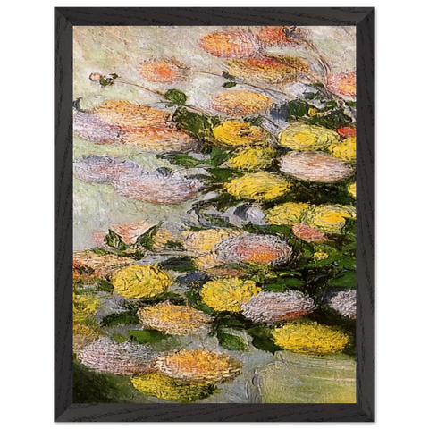 Vase of Dahlias by Claude Monet — Framed art print at Zephyeer