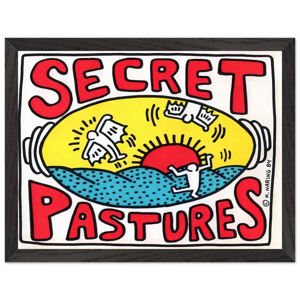 PROMOTIONAL POSTER FOR SECRET PASTURES 1984 by Keith Haring — Framed art print at Zephyeer