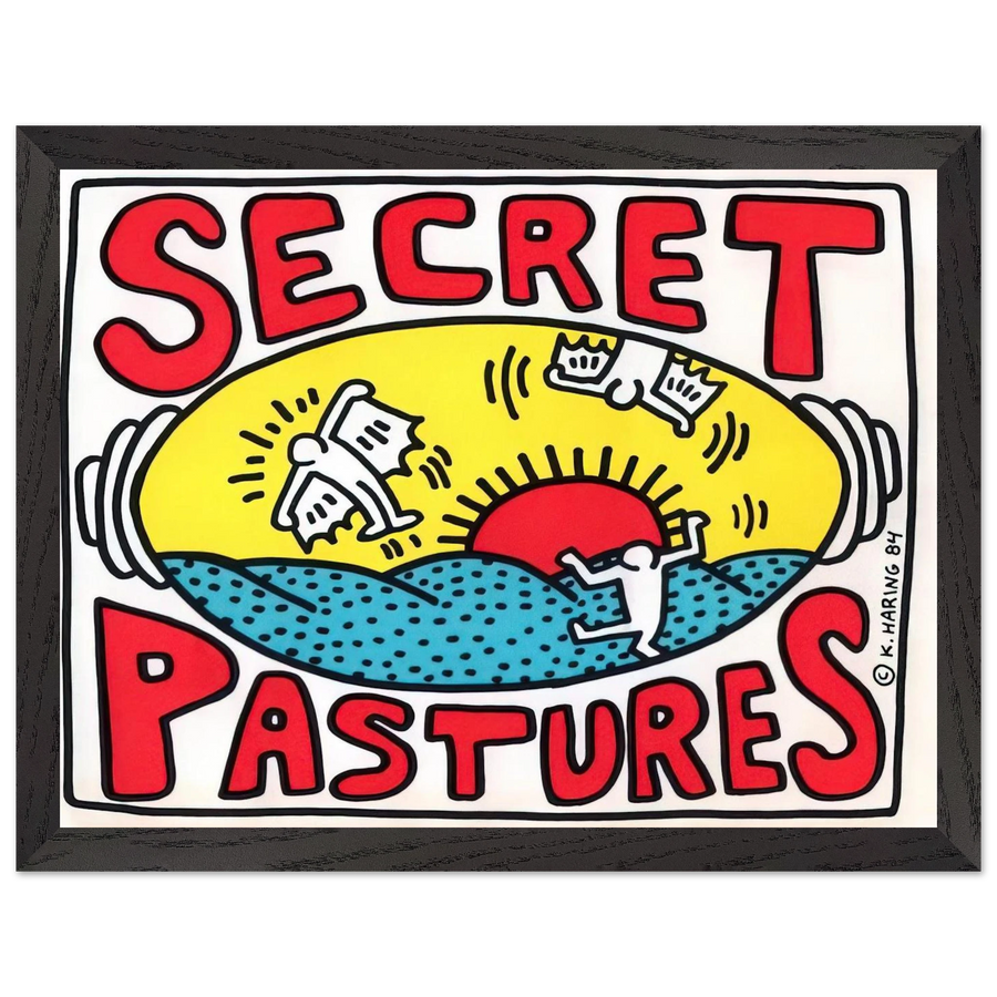 PROMOTIONAL POSTER FOR SECRET PASTURES 1984 by Keith Haring — Framed art print at Zephyeer