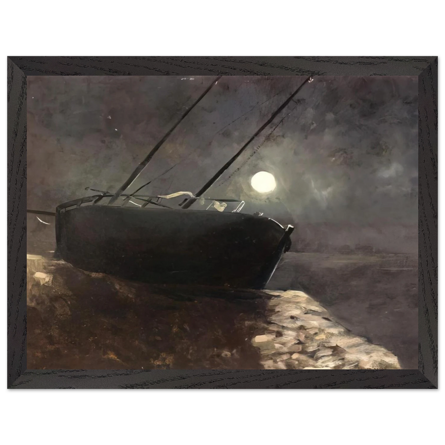 BOAT IN THE MOONLIGHT by Odilon Redon — Framed art print at Zephyeer