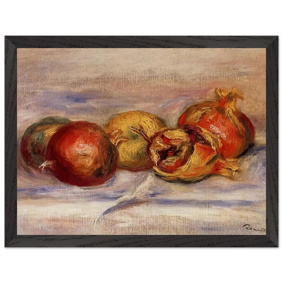 Three Pomegranates and Two Apples by Pierre-Auguste Renoir — Framed art print at Zephyeer