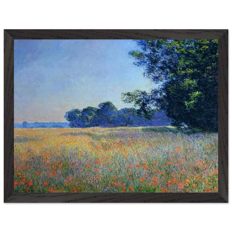 Oat and Poppy Field, Giverny by Claude Monet — Framed art print at Zephyeer
