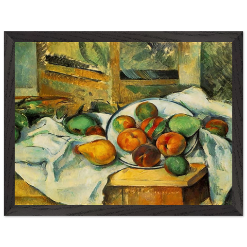 Table, Napkin and Fruit by Paul Cézanne — Framed art print at Zephyeer