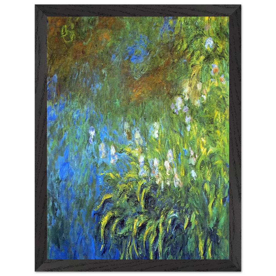 Iris at the Sea-Rose Pond by Claude Monet — Framed art print at Zephyeer