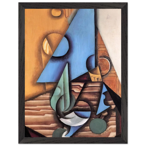 BOTTLE AND GLASS ON A TABLE 1914 by Juan Gris — Framed art print at Zephyeer