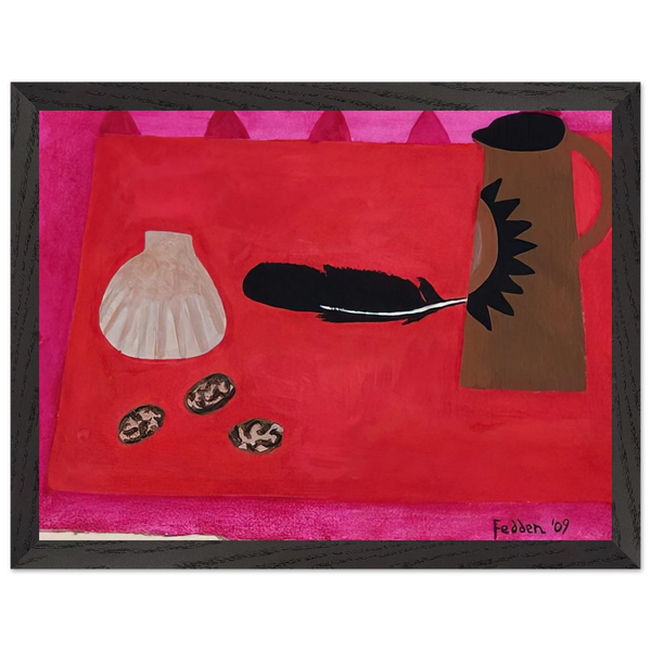 Red Table, Brown Jug - 2009 by Mary Fedden — Framed art print at Zephyeer