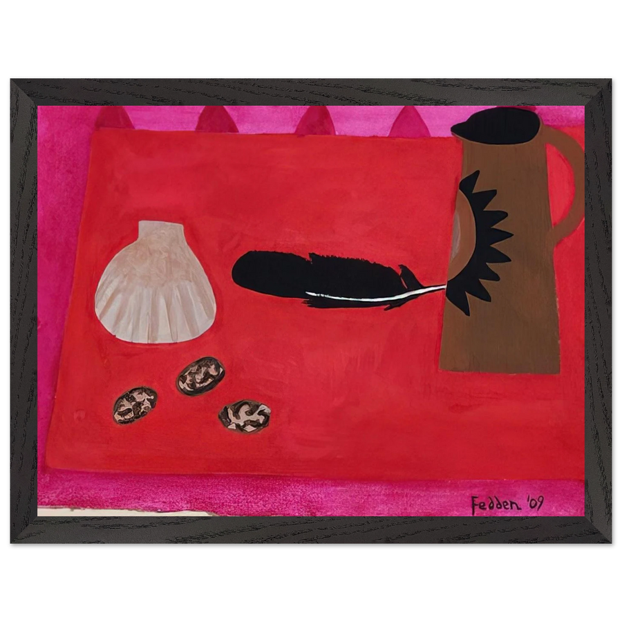 Red Table, Brown Jug - 2009 by Mary Fedden — Framed art print at Zephyeer