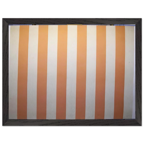 Peinture acrylique blanche sur tissu rayé blanc et orange - 1967 by Daniel Buren — Framed art print at Zephyeer