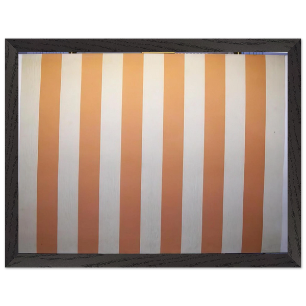 Peinture acrylique blanche sur tissu rayé blanc et orange - 1967 by Daniel Buren — Framed art print at Zephyeer