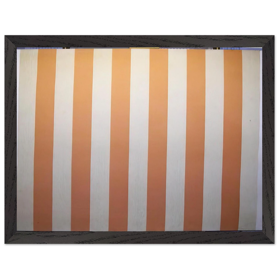 Peinture acrylique blanche sur tissu rayé blanc et orange - 1967 by Daniel Buren — Framed art print at Zephyeer