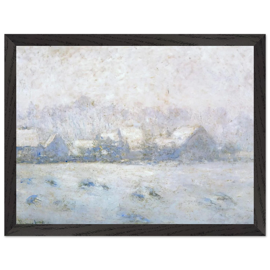 Snow Effect, Giverny by Claude Monet — Framed art print at Zephyeer