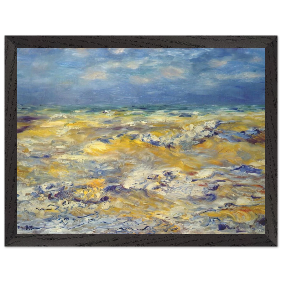 Seascape near berneval by Pierre-Auguste Renoir — Framed art print at Zephyeer