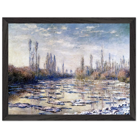 Floating Ice Near Vetheuil by Claude Monet — Framed art print at Zephyeer