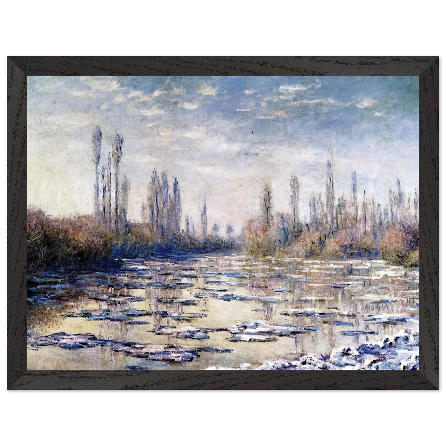 Floating Ice Near Vetheuil by Claude Monet — Framed art print at Zephyeer