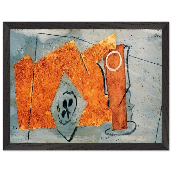 Playing Card and Glass - 1914 by Pablo Picasso — Framed art print at Zephyeer
