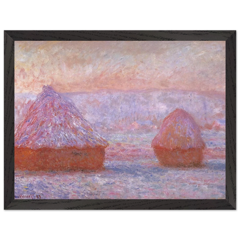Grainstacks at Giverny, Morning Effect by Claude Monet — Framed art print at Zephyeer