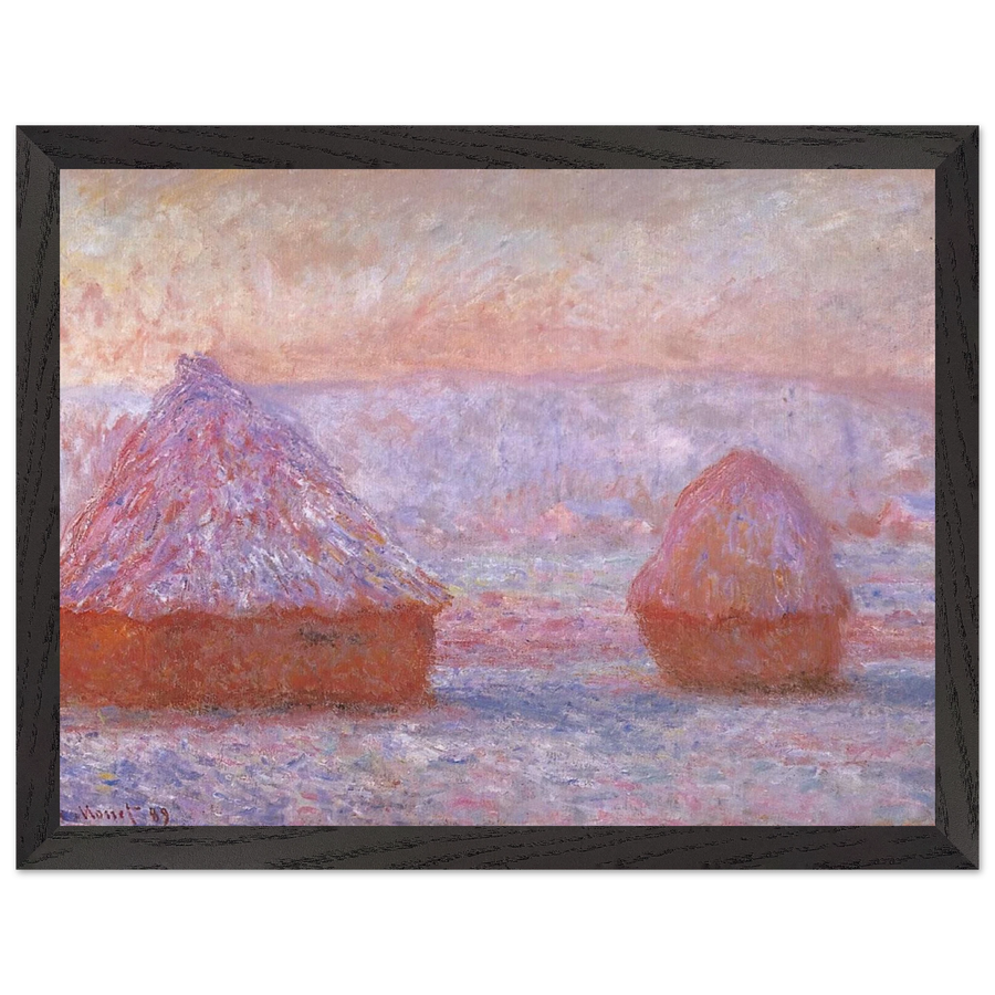 Grainstacks at Giverny, Morning Effect by Claude Monet — Framed art print at Zephyeer