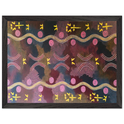Possum  Rock Wallaby Dreaming, Napperby - 1990 by Clifford Possum Tjapaltjarri — Framed art print at Zephyeer