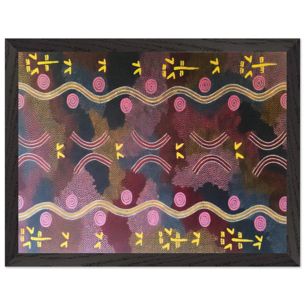 Possum  Rock Wallaby Dreaming, Napperby - 1990 by Clifford Possum Tjapaltjarri — Framed art print at Zephyeer