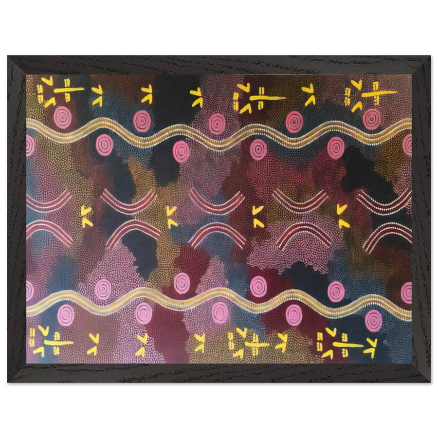 Possum  Rock Wallaby Dreaming, Napperby - 1990 by Clifford Possum Tjapaltjarri — Framed art print at Zephyeer
