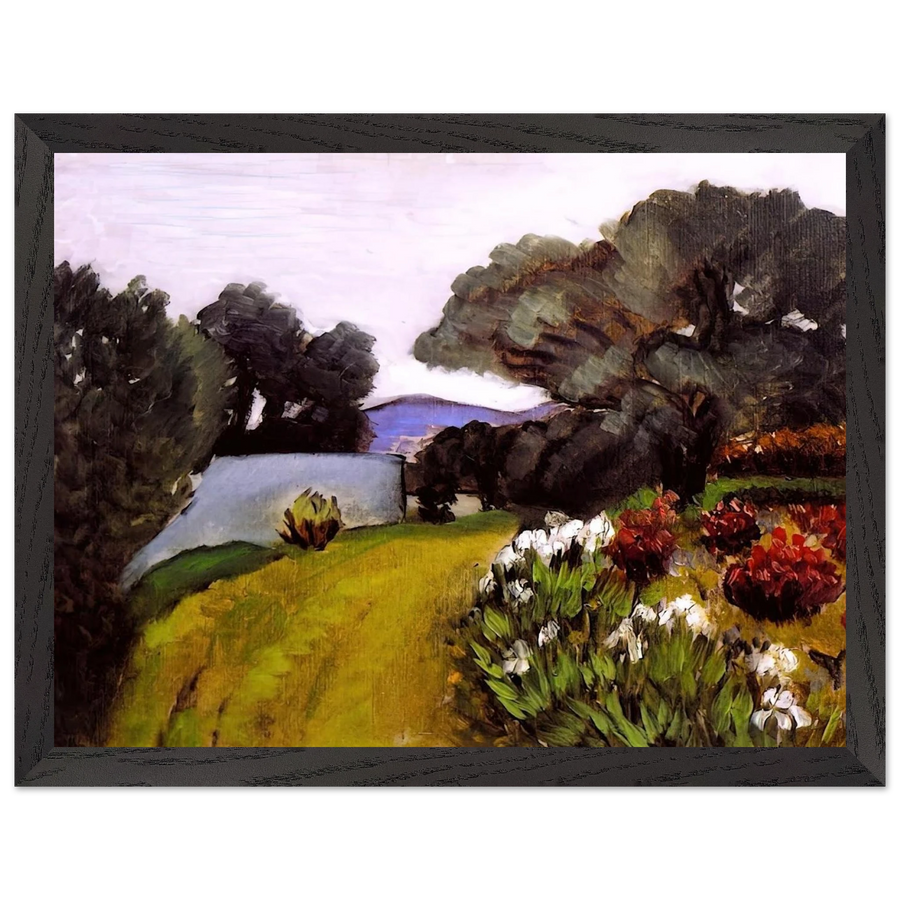 IN THE NICE COUNTRYSIDE GARDEN OF IRISES 1919 by Henri Matisse — Framed art print at Zephyeer